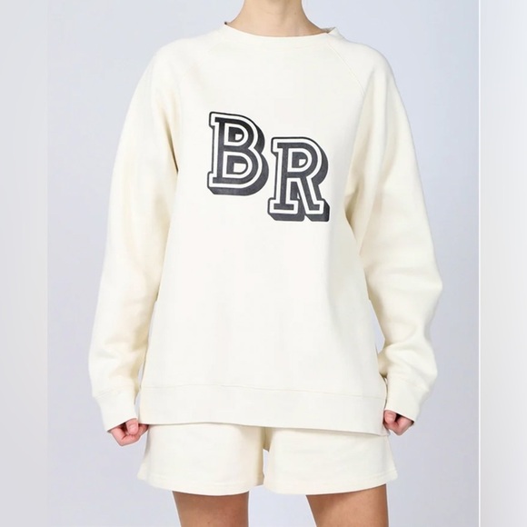 Brunette The Label Cream Crew Neck Sweater small medium - Picture 1 of 6